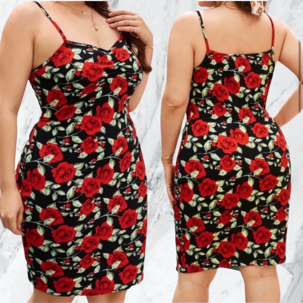 🆕 ROSE FLORAL PRINT DRESS